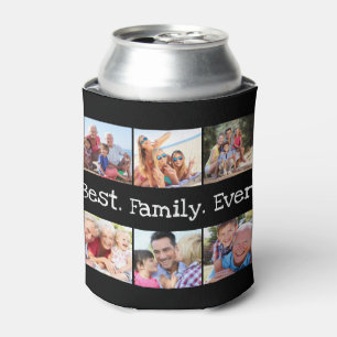 Fun Best Family Photo Collage Personalised Black C Can Cooler