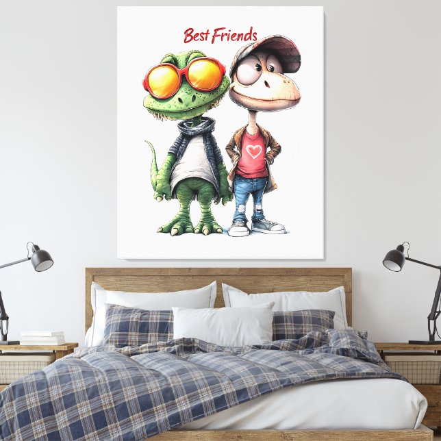 Fun "Best Friends" Wall Art (Insitu(Bedroom))