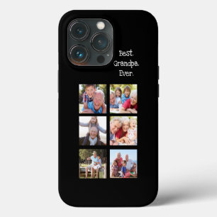 Fun Best Grandpa Ever 6 Photo Collage Black White iPhone 13 Pro Case