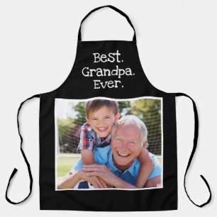 Fun Best Grandpa Ever Photo Personalised Black Apron