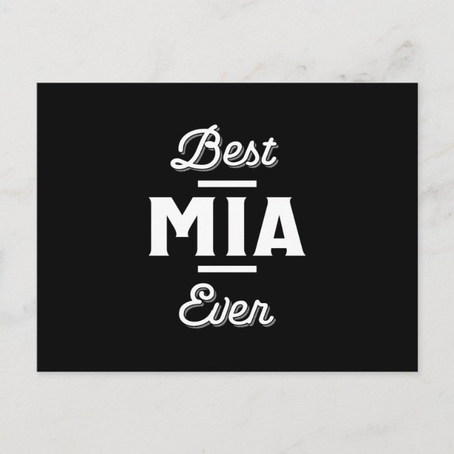 Fun Best Mia Ever Cool Personalised First Name Gif Postcard (Front)