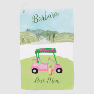 Fun Best Mom Golf Cart Scenic Name   Towel