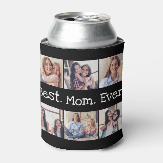 Fun Best Mum Ever Photo Collage Personalised Can Cooler (Can Front)