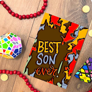 Fun Best Son Ever Birthday Modern Inspirivity Card