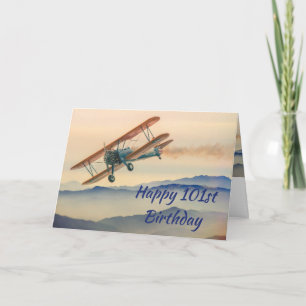 Fun Bi-Plane From One Vintage Model 101st Birthday Card