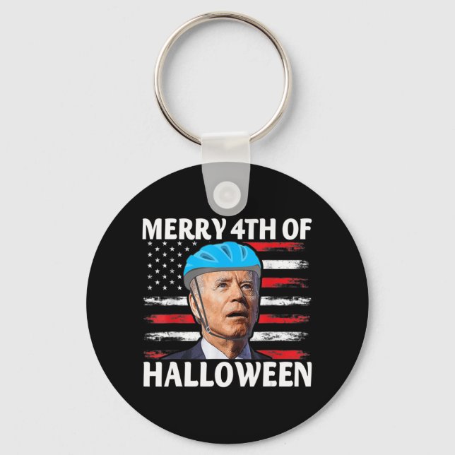 Fun Biden Dazed Merry th July Happy Halloween Bide Key Ring (Front)