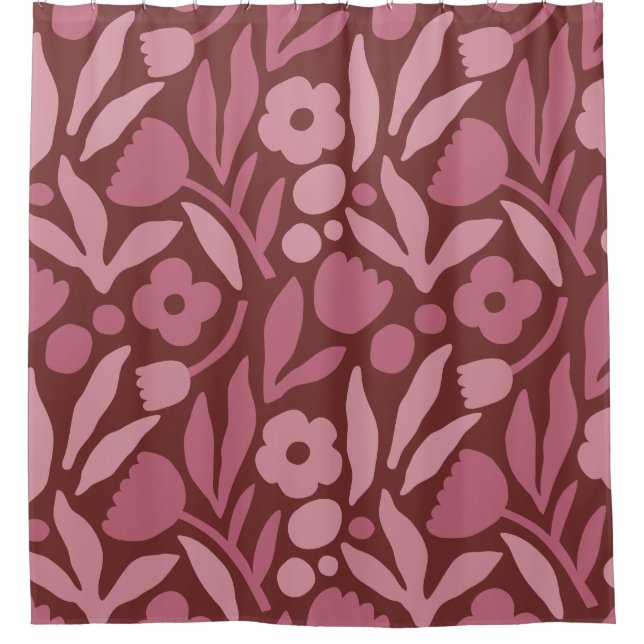 Fun Big Flower Bold Colour Shower Curtain (Front)