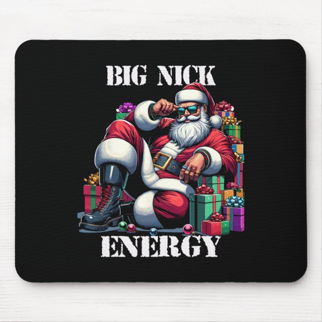Fun Big Nick Energy Fun Santa Claus Christmas Xmas Mouse Mat (Front)