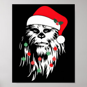 Fun Bigfoot Face Santa Hat Cute Xmas Christmas  Poster