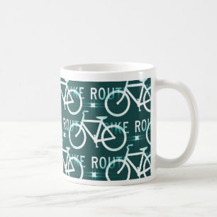 Fun Bike Route Fixie Bike Cyclist Pattern Coffee Mug