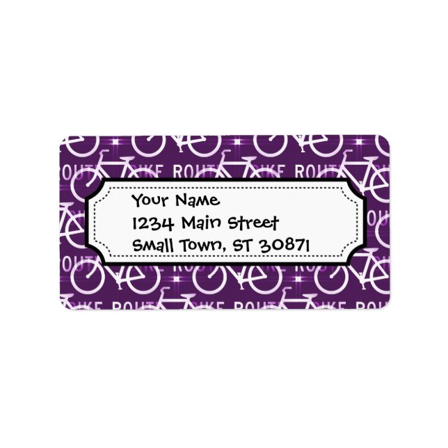 Fun Bike Route Fixie Bike Cyclist Pattern Label (Front)