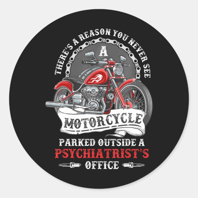 Fun Biker Motorcycle Classic Round Sticker (Front)