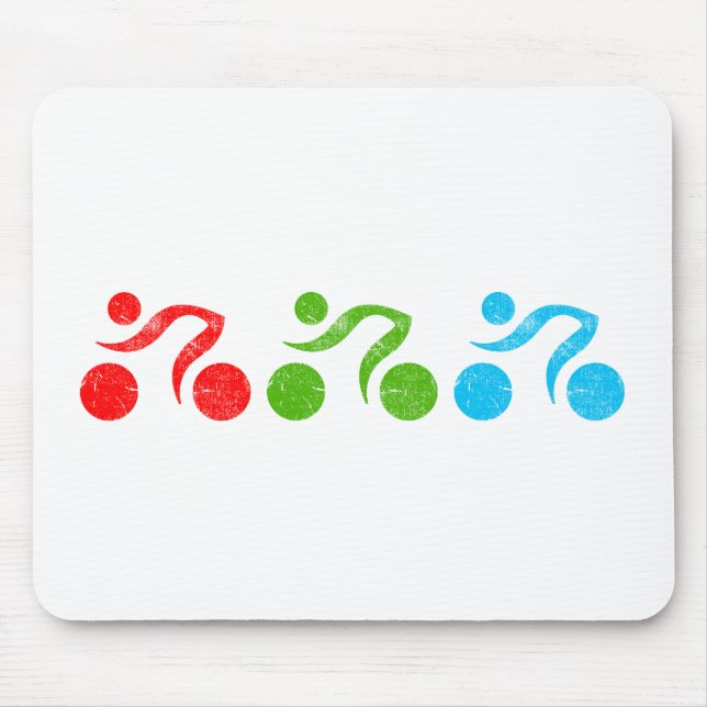 Fun biking illustrator mouse mat (Front)