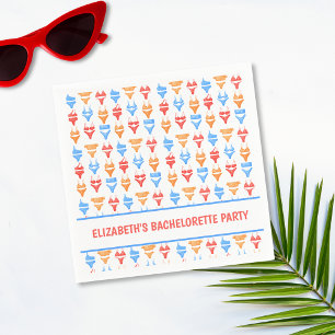 Fun Bikini Pool Party Personalised Bachelorette Napkin