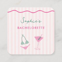 Fun Bikinis Martinis Bachelorette QR Code Registry