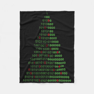 Fun Binary Christmas Tree Computer Programmers And Fleece Blanket