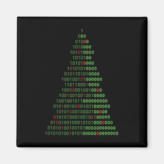 Fun Binary Christmas Tree Computer Programmers And Magnet (Front)