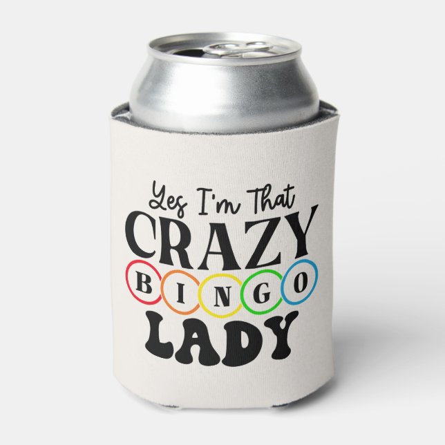 Fun Bingo caller word art  Can Cooler (Can Front)