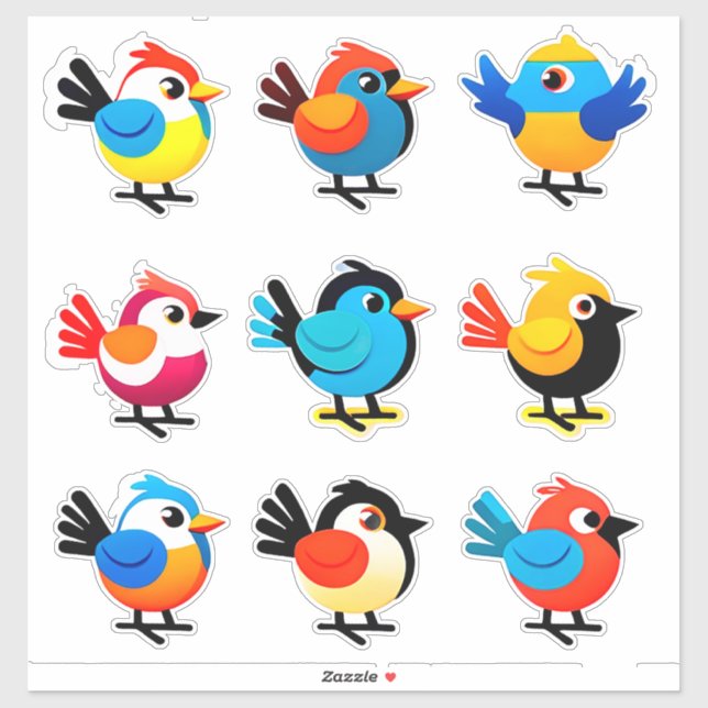 Fun Bird Decor Set for Crafts & Gifts (Sheet)