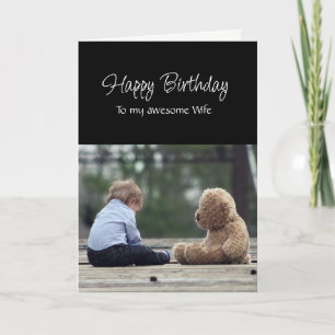 Fun Birthday Awesome Wife Cute Teddy Bear Card