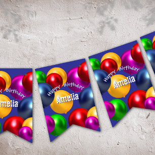 Fun Birthday Balloons Personalised Bunting