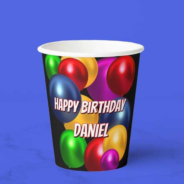 Fun Birthday Balloons Personalised  Paper Cups (Creator Uploaded)