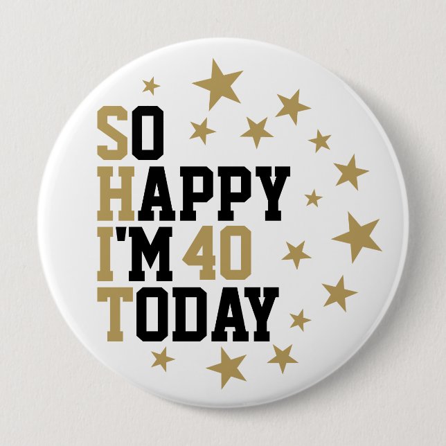 Fun  Birthday Black And Gold Stars Customised Age 10 Cm Round Badge (Front)