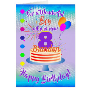 FUN BIRTHDAY BOY - BLUE / PURPLE PERSONALIZED