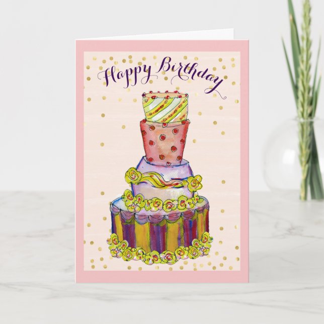 Fun birthday Cake birthday card (Front)