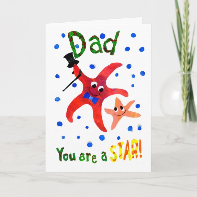 Fun Birthday Card for Dad: Starfish (Front)