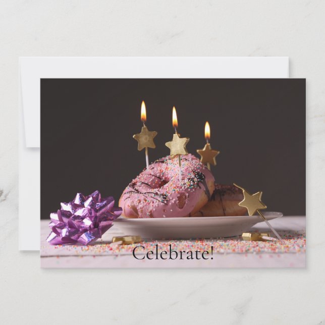 Fun Birthday Celebration Flat Card (Front)
