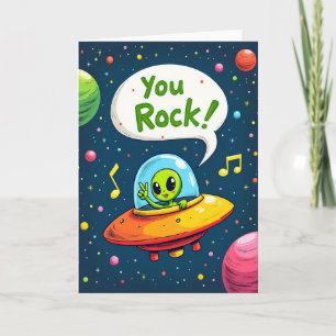 Fun Birthday Cosmic Alien Card