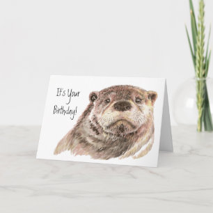 Fun Birthday Cute Otter Nature, Wildlife Card