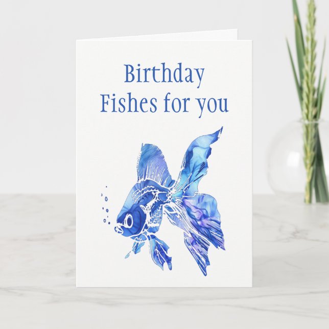 Fun Birthday Fishes and Wishes for you Card (Front)