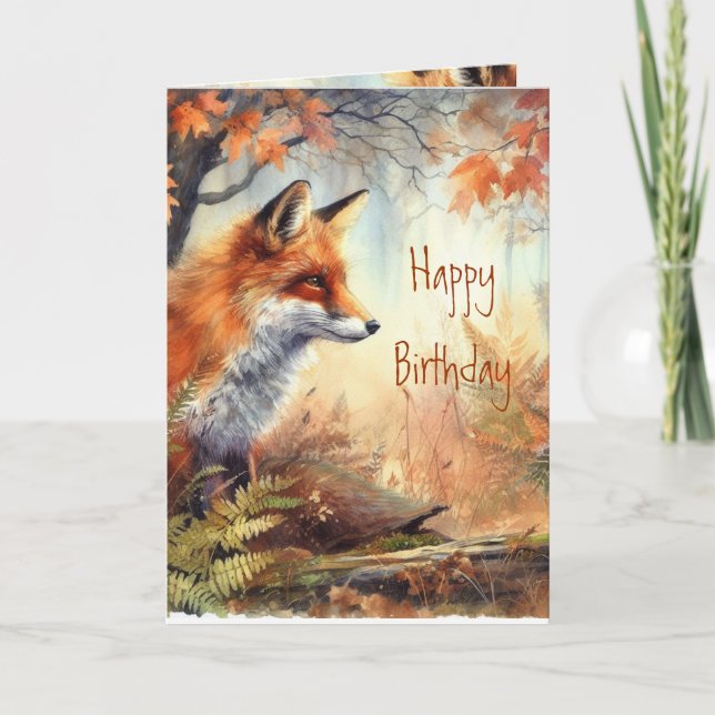 Fun Birthday for Foxy Lady Animal Wildlife Nature Card (Front)