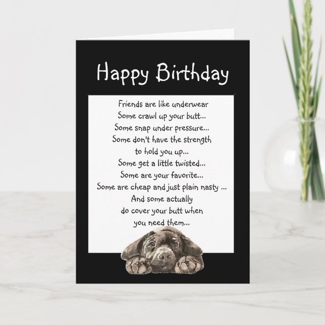 Fun Birthday for Friend who Covers Your Butt Card (Front)