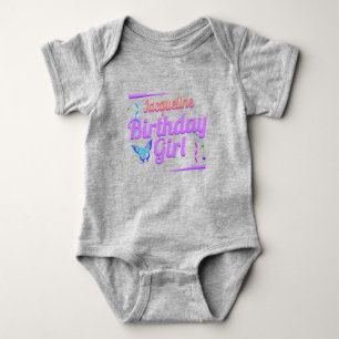 Fun Birthday Girl with Baby Name Bodysuit