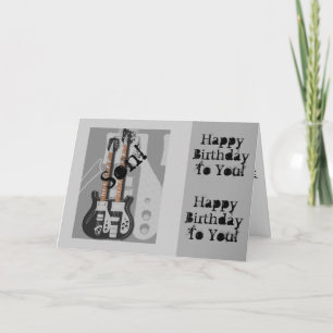 Fun, birthday greeting for a son, guitar. card