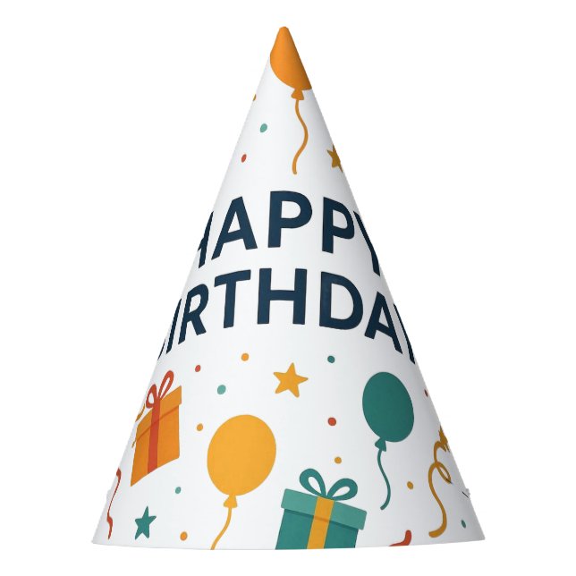Fun Birthday Party Balloon and Gifts Hat (Front)