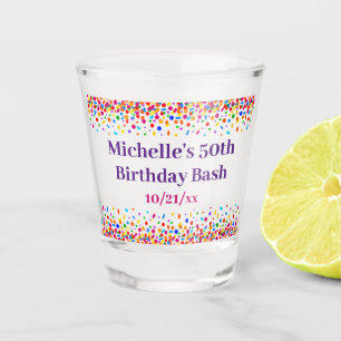 Fun Birthday Party Favour Colourful Confetti Shot Glass