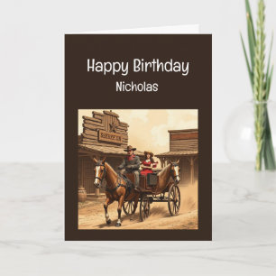 Fun Birthday Western Wild West AI Humour Card