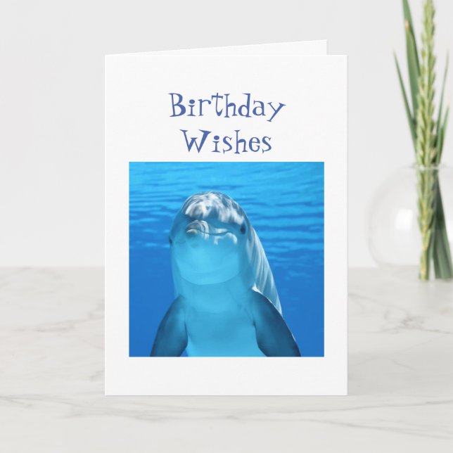 Fun Birthday Wishes Porpoise or Dolphin Card (Front)