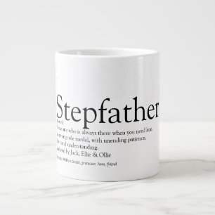 Fun Black and White Best Ever Stepfather Stepdad Large Coffee Mug