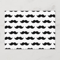 Fun Black and White Moustache Pattern 1