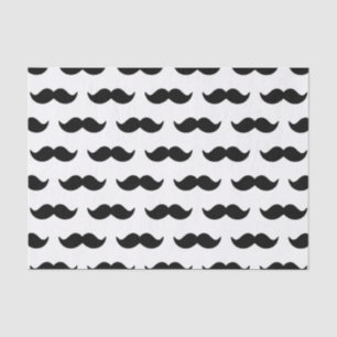 Fun Black and White Moustache Pattern 1 Tissue Paper