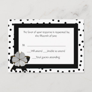 Fun Black and White Polka Dot Response Card