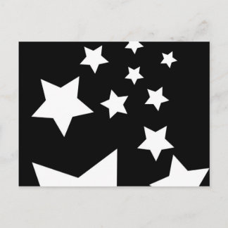 Fun Black and White Star Design Postcard