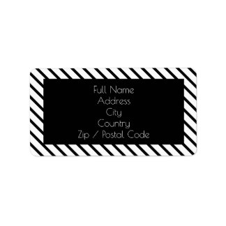 Fun Black and White Stripe Address Sticker Labels