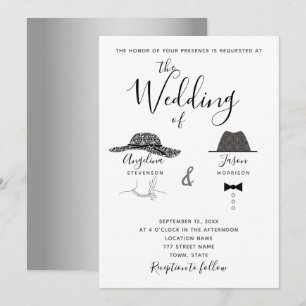 Fun Black and White Wedding Invitation