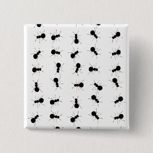 Fun Black Ant Bug Print 15 Cm Square Badge